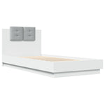 ZNTS Bed Frame with LED without Mattress White 90x200 cm 3210031