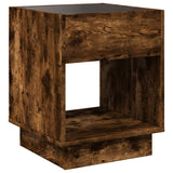 ZNTS Bedside Table with Infinity LED Smoked Oak 40x40x50 cm 3284081