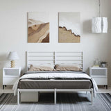 Metal Bed Frame without Mattress with Headboard White 135x190cm 352367