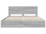 Bed Frame with Drawer Grey Sonoma 150 x 200 cm Engineer Wood 3411108