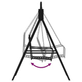Swing Bench Black Steel Medium Durable Swing Bench 318832