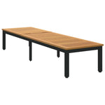 Sun lounger Reclining Black 200 x 55 x 35cm Solid Acacia wood 4010620