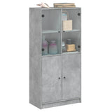 Highboard with Doors Concrete Grey 68x37x142 cm Engineered Wood 3295867