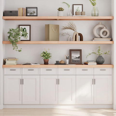 ZNTS Wall Shelf 200x30x cm Untreated Solid Wood Oak 363605
