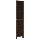 Room Divider 5 Panels Dark Brown Solid Wood Paulownia 358662