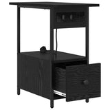 Bedside Cabinet Black Oak 60 x 30 x 61 cm Engineered Wood 859595