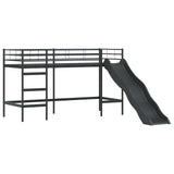 Kids'Loft Bed Frame with Slide Black and Anthracite 42020777