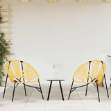 Garden Chair Set 3 pcs Black and Yellow Poly Rattan 4009295