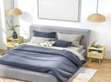 Set of Two Rattan Weave Bedside Tables - Wood Effect T3398P344421