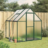 Greenhouse with Base Frame Green 169x169x195 cm Aluminium 4005829