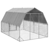 Chicken Run with Roof 2.5x4x2.25 m Galvanised Steel 3328521