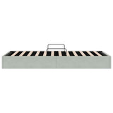 Storage Bed with Mattress Light Grey 100 x 203 cm Velvet 3370132
