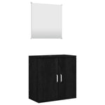 ZNTS 2 Piece Bathroom Furniture Set Black Engineered Wood 242559