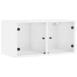 Wall Cabinet with Glass Doors White 68.5x37x35 cm 836497