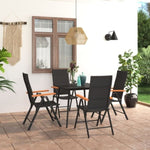 ZNTS 5 Piece Garden Dining Set Black and Brown 3060089