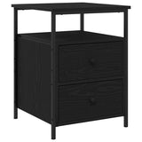 Bedside Cabinet with Drawer 2 pcs Black Oak 34 x 35.5 x 50 cm 862922