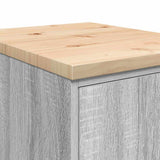 Garage Storage Cabinet Grey Sonoma 40x51x85 cm Solid Wood Pine 860567