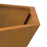 Fire Pit Brown 75 x 75 x 28 cm Weathering Steel 858997