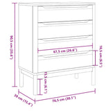 Chest of Drawers FLORO White Solid Wood Pine 374009