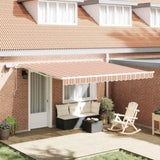 Retractable Awning with Manual Multicolour 400 x 300 cm Fabric 3330560