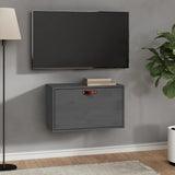 Wall Cabinet Grey 60x30x35 cm Solid Wood Pine 818352