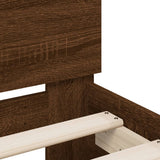 Bed Frame Brown Oak Engineered wood, Plywood 140 x 190 cm 3207566