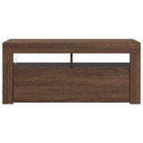 TV Cabinet with LED Lights Brown Oak 90x35x40 cm 822723