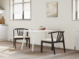 Dining Chair 2 pcs Light Brown and Light Solid Rubberwood 42020393