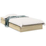 Bed Frame with Drawers without Mattress Sonoma Oak 75x190 cm Small Single 3280715
