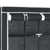 Wardrobe with Compartments and Rods Black 150x45x175 cm Fabric 282453