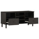 TV Cabinet Black 100x33x46 cm Solid Wood Mango 356837