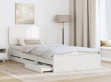 Bed Frame with Drawer White 90 x 200 cm Engineer Wood 3412630