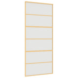 Sliding Door Gold 90x205 cm Frosted ESG Glass and Aluminium 155164
