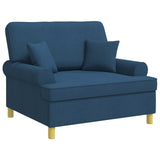 Armchair with Cushions Blue Fabric 42043512