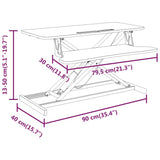 Adjustable Workstation 90x40x cm Steel and Engineered Wood 336400