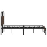 Bed Frame without Mattress 135x190 cm Brown Oak Engineered Wood 4100481