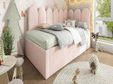 Upholstered Bed Daybed With Pull-Out Bed, 3FT Single Sofa Bed 90X190Cm,Guest Beds For Adults and N601P272133P