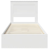 Storage Bed with Headboard White 75 x 190 cm Engineered Wood 3410279