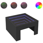 ZNTS Coffee Table with Infinity LED Black 50x50x30 cm 847603