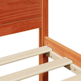 Bed Frame with Headboard Wax Brown 160 x 200 cm Solid Pine Wood 873267