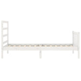 Bed Frame without Mattress White 90x190 cm Single Solid Wood Pine 3191872