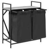 Laundry Basket 2 Compartments with Shelf Grey Sonoma 859068