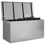 Garden Storage Cushion Box Steel 100 x 50.5 x 50 cm 220 Silver 874564