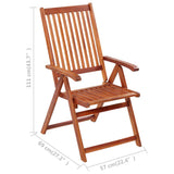 Garden Chair Set of 3 Brown Solid Acacia wood Medium Foldable 310293