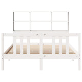 Bookcase Bed without Mattress White 140x200cm Solid Wood Pine 3322316