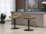 GOMYWAY 2 PCS Modern Swivel Bar Stools, Height Adjustable wicker furniture Bar Chairs with Cushion & W2678P388752