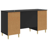 Desk Black Engineered Wood 142.5 x 50 x 75 cm 3414613