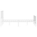 ZNTS Metal Bed Frame with Headboard and Footboard White 183x213 cm 374509