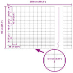 Field Fence Silver 25 x 1.5 m Galvanised steel 42005821