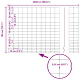 Field Fence Silver 25 x 1.5 m Galvanised steel 42005821